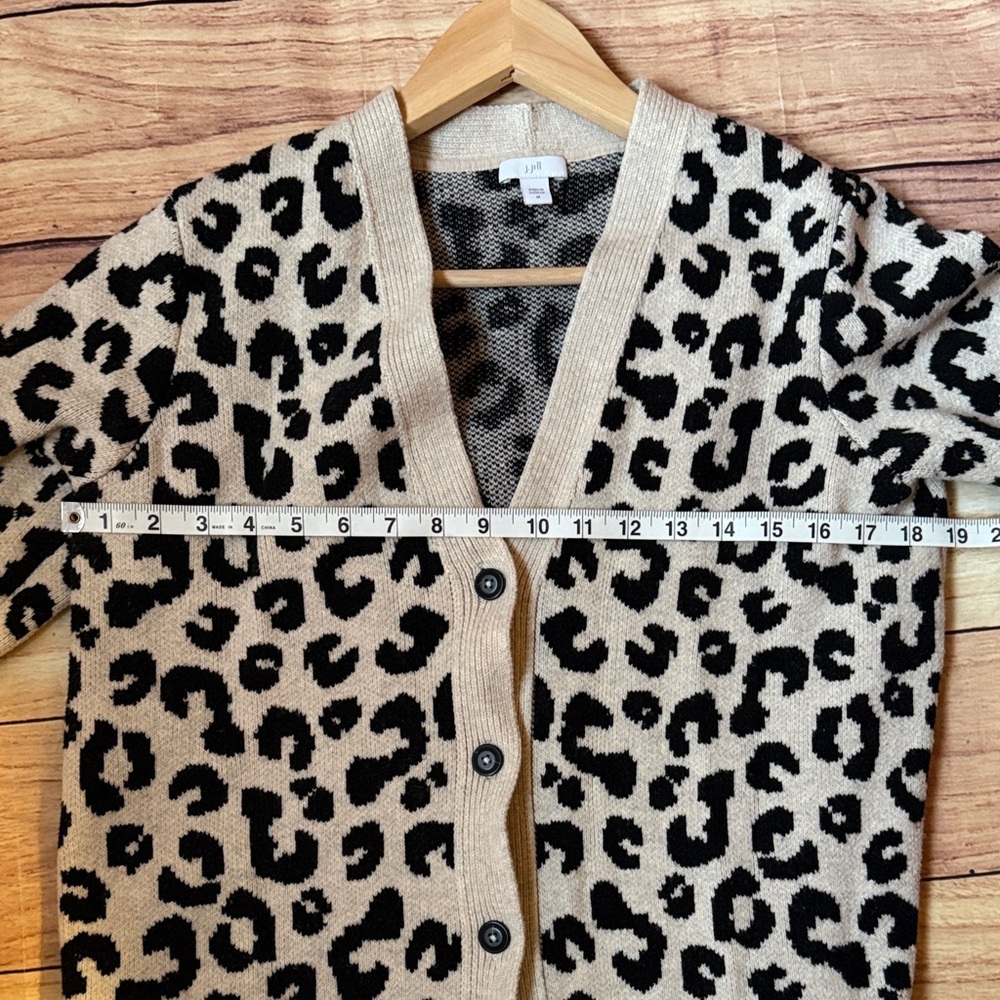 J. Jill Black and Cream Leopard Cardigan - Picture 8 of 10